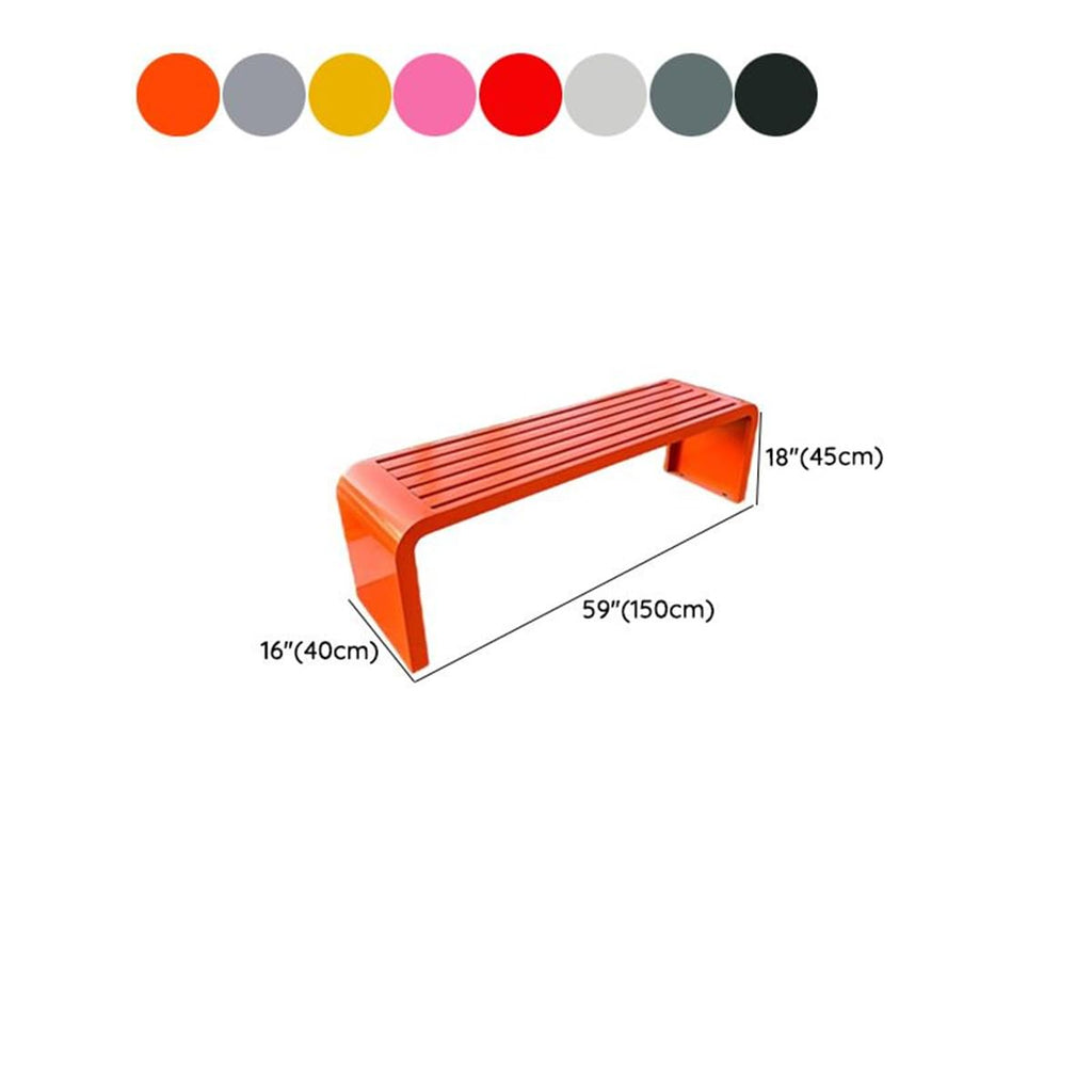 Alloy Stainless Steel Outdoor Bench Red 59" L x 16" W x 18" H D61948