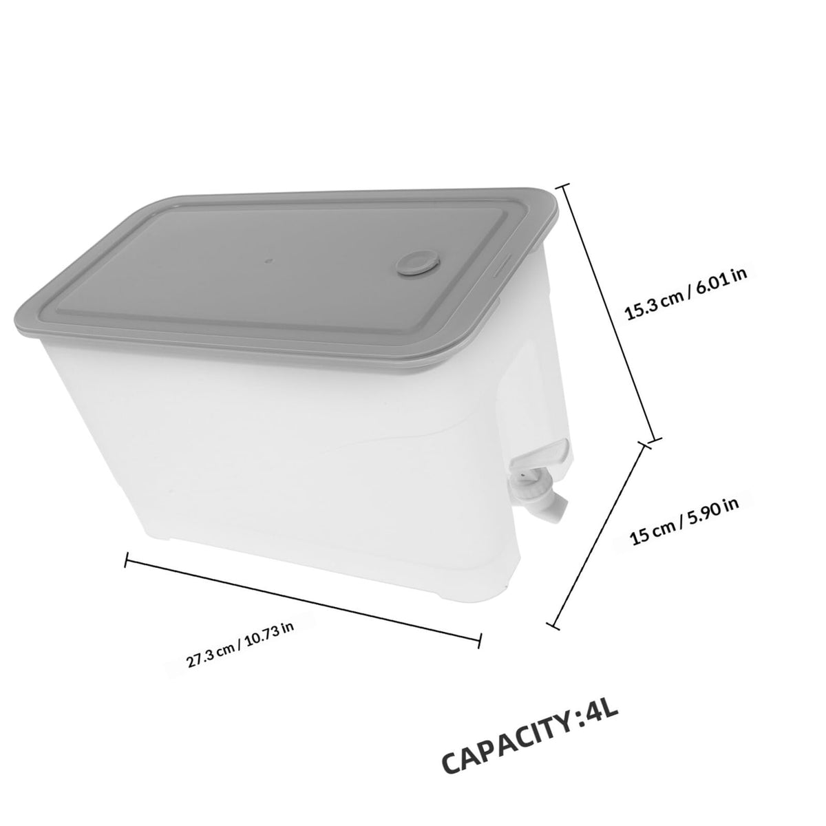 4L Cold Water Jug with Faucet Gray Plastic H15400