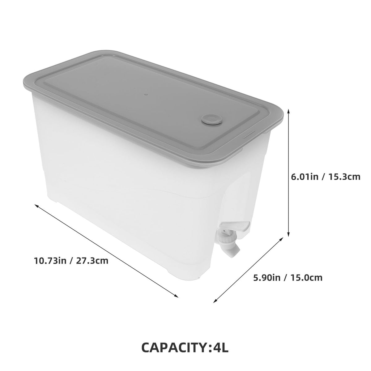 4L Cold Water Jug with Faucet Gray Plastic H15400