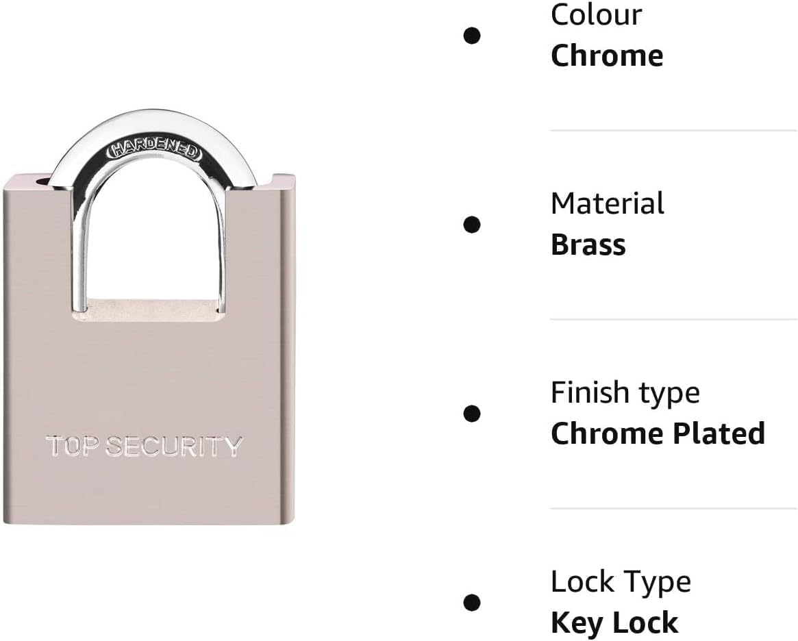 Heavy Duty Solid Brass Keyed Padlock with 4 Keys V5592