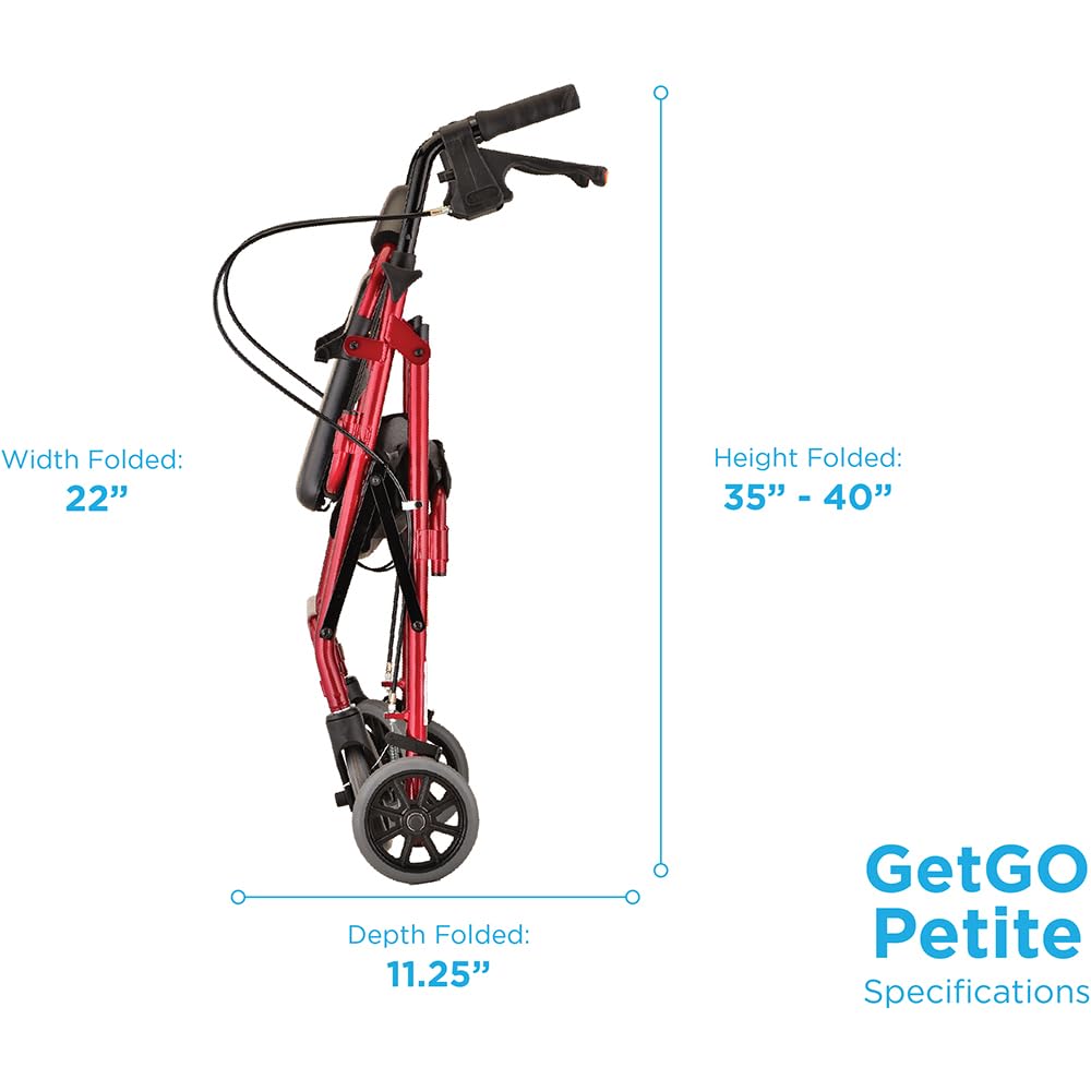 Lightweight Folding Narrow Rollator Walker with Seat G36713