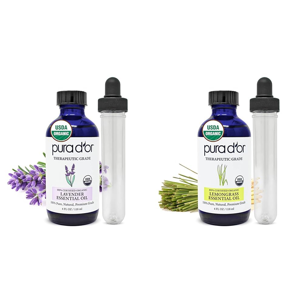 Organic Lavender & Lemongrass Essential Oils Bundle D54527
