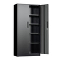 Black 72" Locking Steel Storage Cabinet with 4 Adjustable Shelves X27685