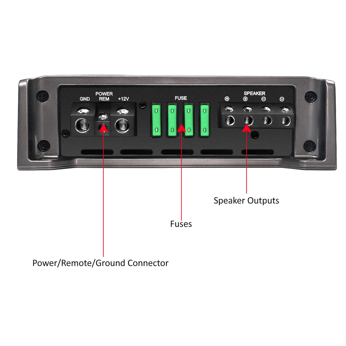 2500W Class D Car Audio Mono Block Subwoofer Amplifier G5208