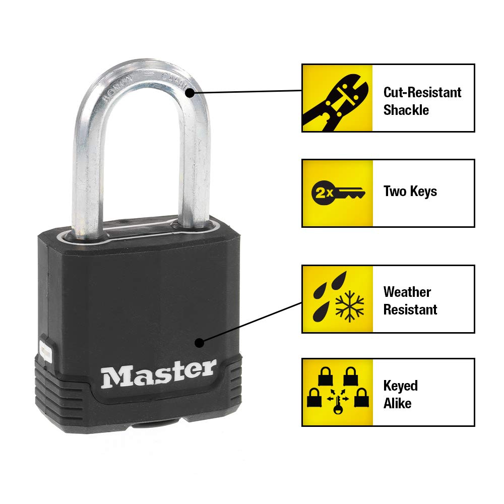 Heavy-Duty Keyed Outdoor Padlock 4-Pack V901