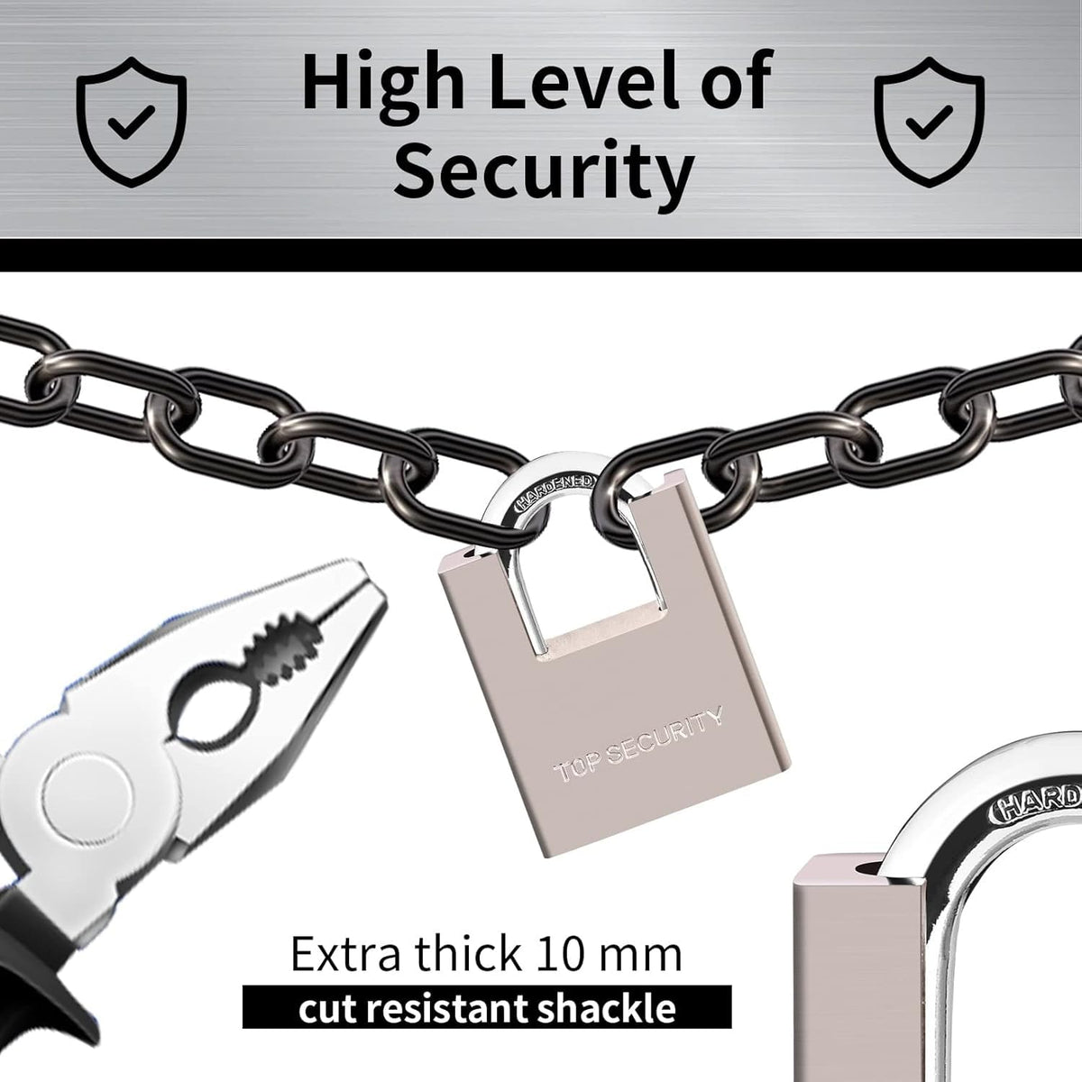Heavy Duty Solid Brass Keyed Padlock with 4 Keys V5592