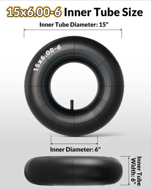 15x6.00-6 Inner Tube with TR-13 Valve Stem, 2 Pack W47647