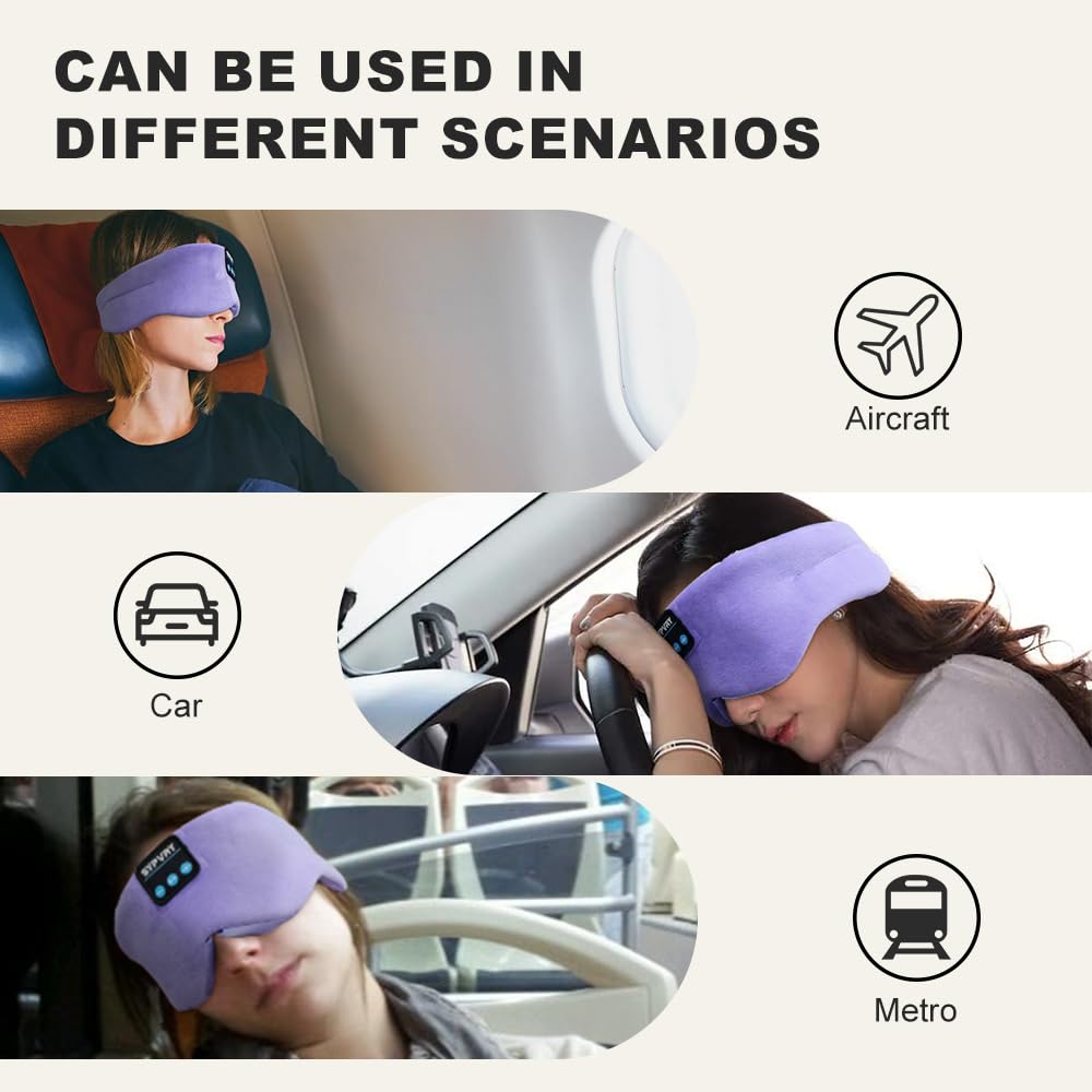 Bluetooth Sleep Mask Wireless Headphones Purple K385811