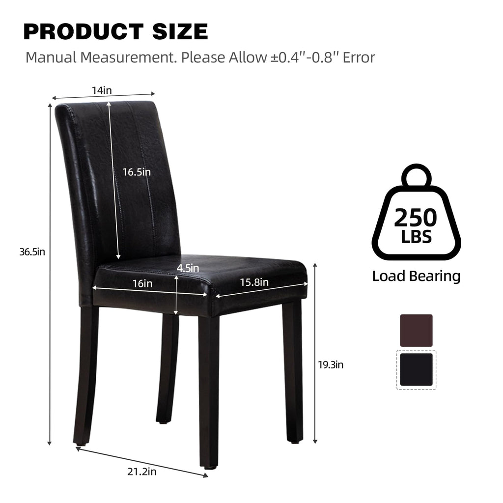 Black PU Leather Dining Chairs Set of 4 M23306