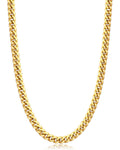 Cuban Link Chain Necklace 4mm 18K Gold Plated Stainless Steel P8533