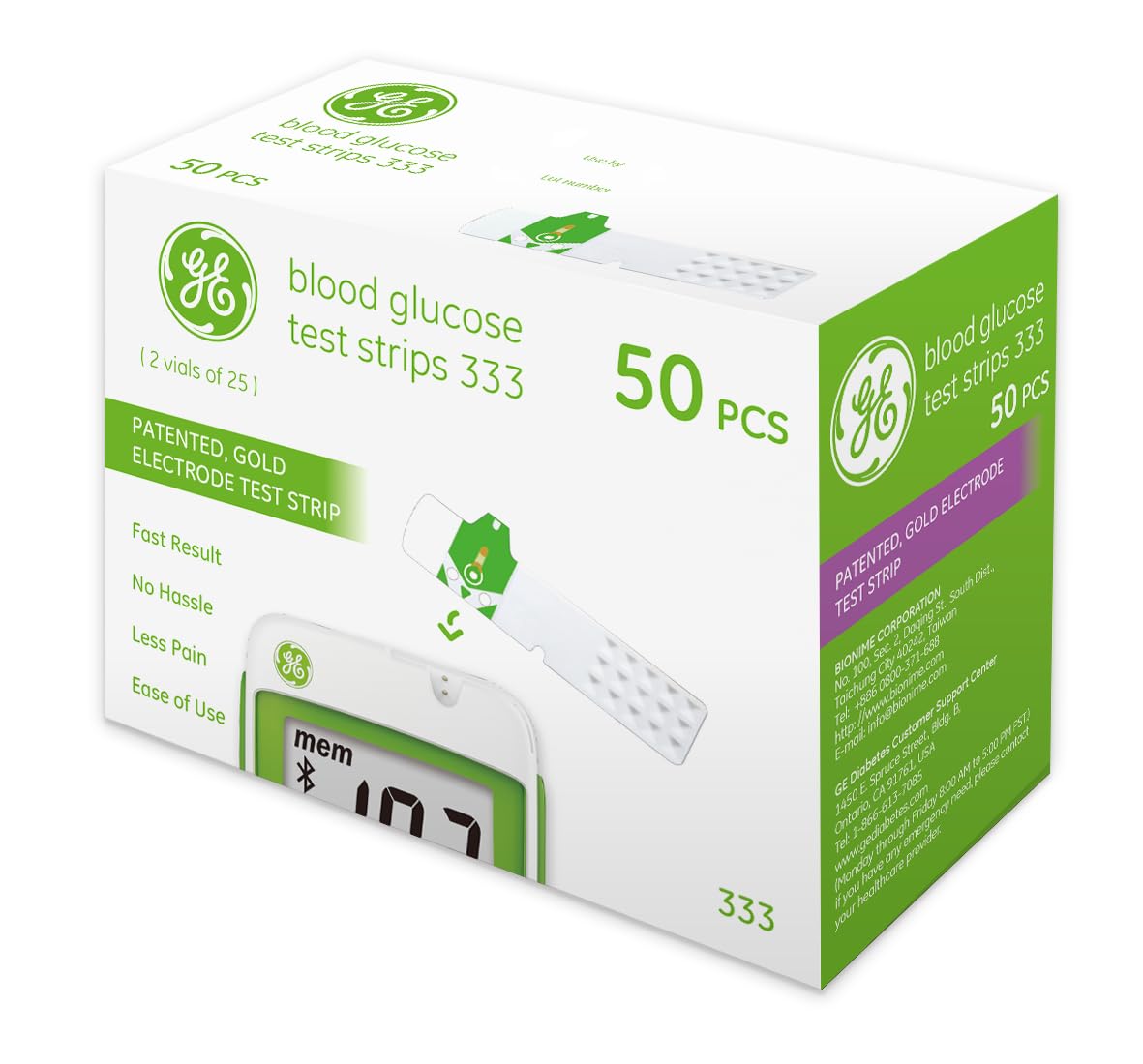 Blood Glucose Test Strips, 50 Count S36845