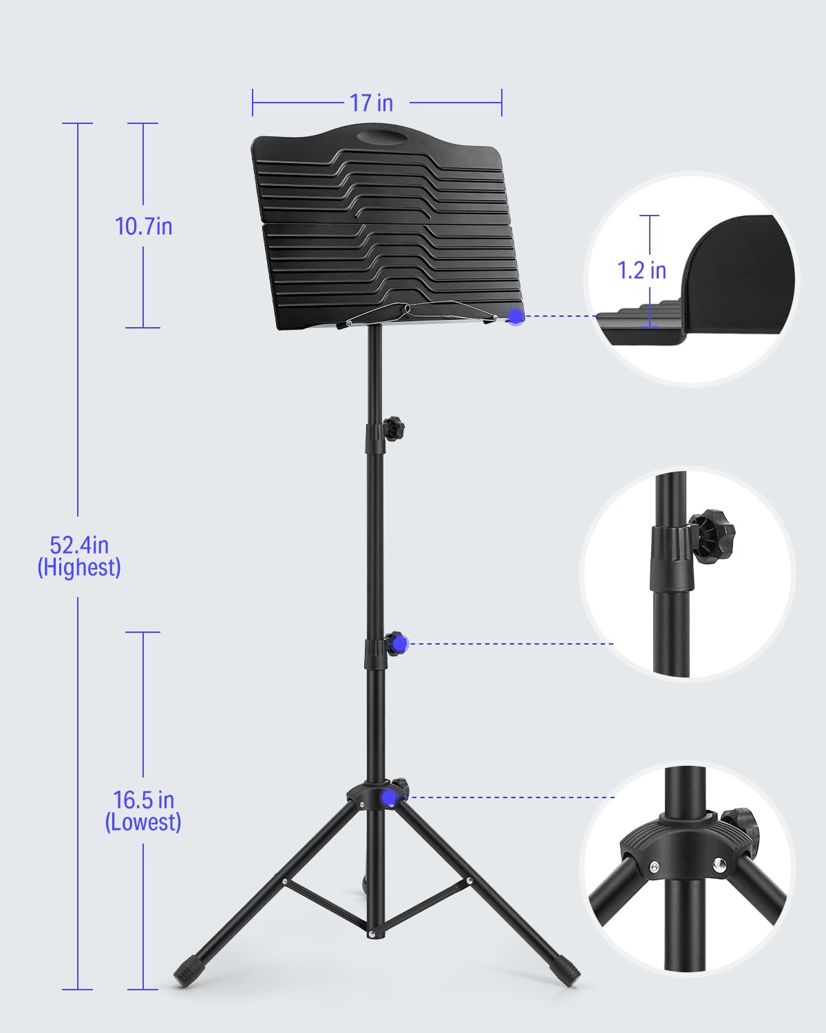 Sheet Music Stand with Light & Carrying Bag Y26253