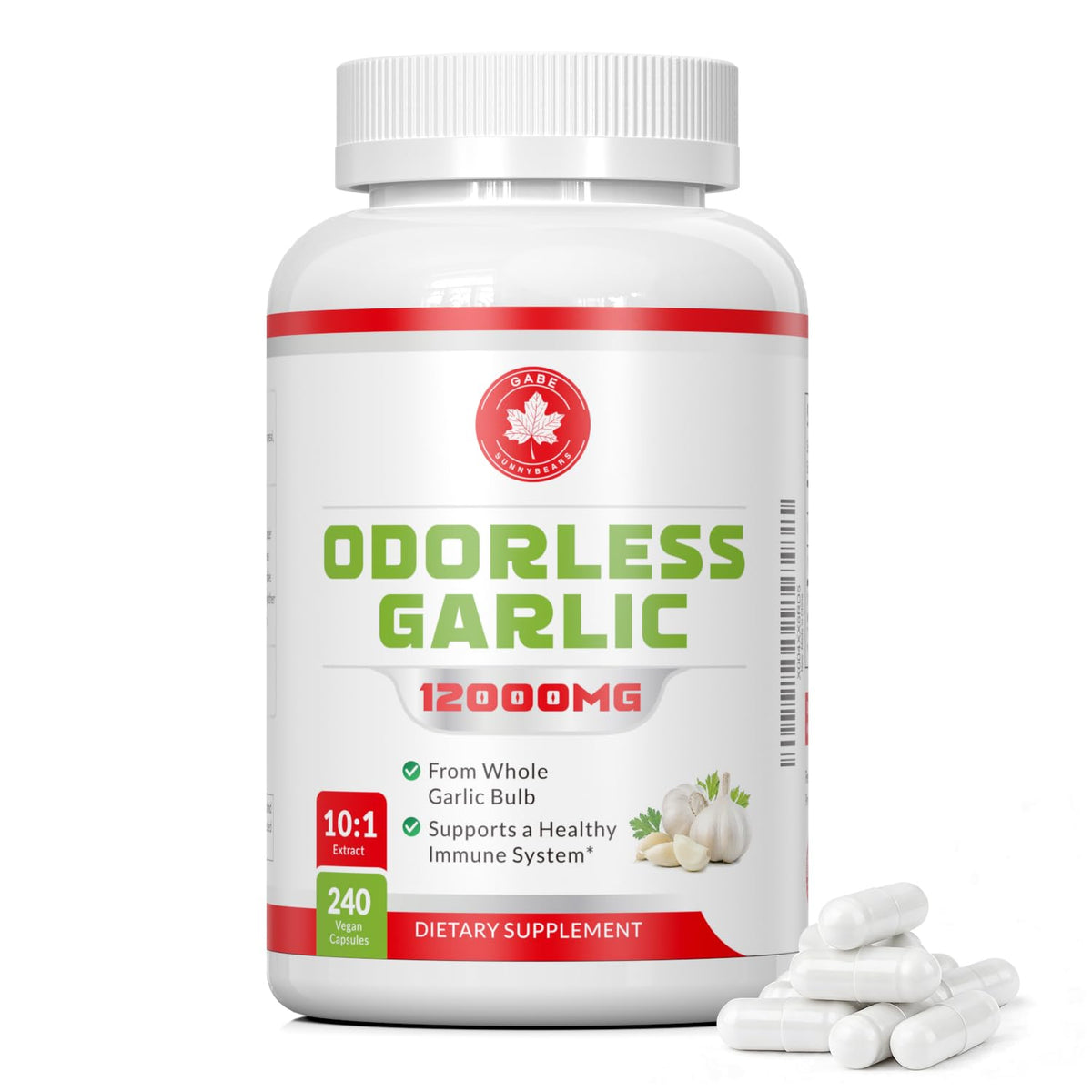 Odorless Aged Garlic Extract 12,000 mg 240 Veg Caps G488
