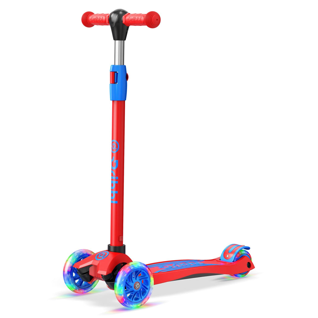 3-Wheel Kids Scooter Adjustable Height Anti-Slip Deck Red and Blue X491393
