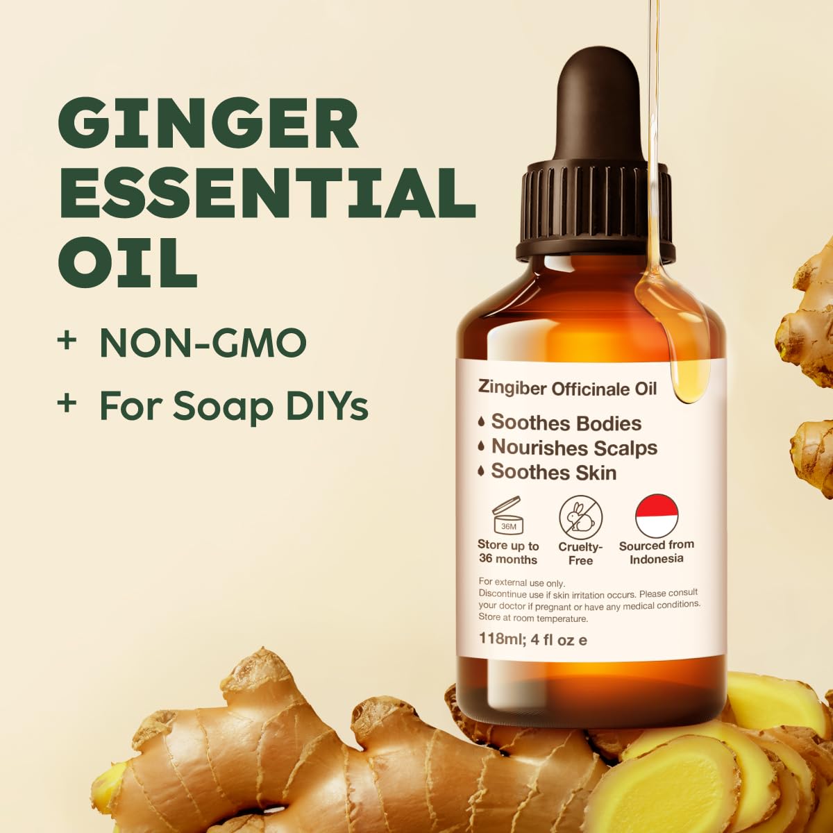 Ginger Hair Oil & Lavender Diffuser Essential Oil Set 2x4 fl oz H138