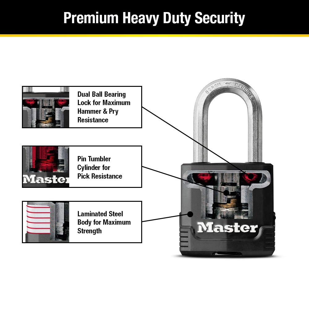 Heavy-Duty Keyed Outdoor Padlock 4-Pack V901