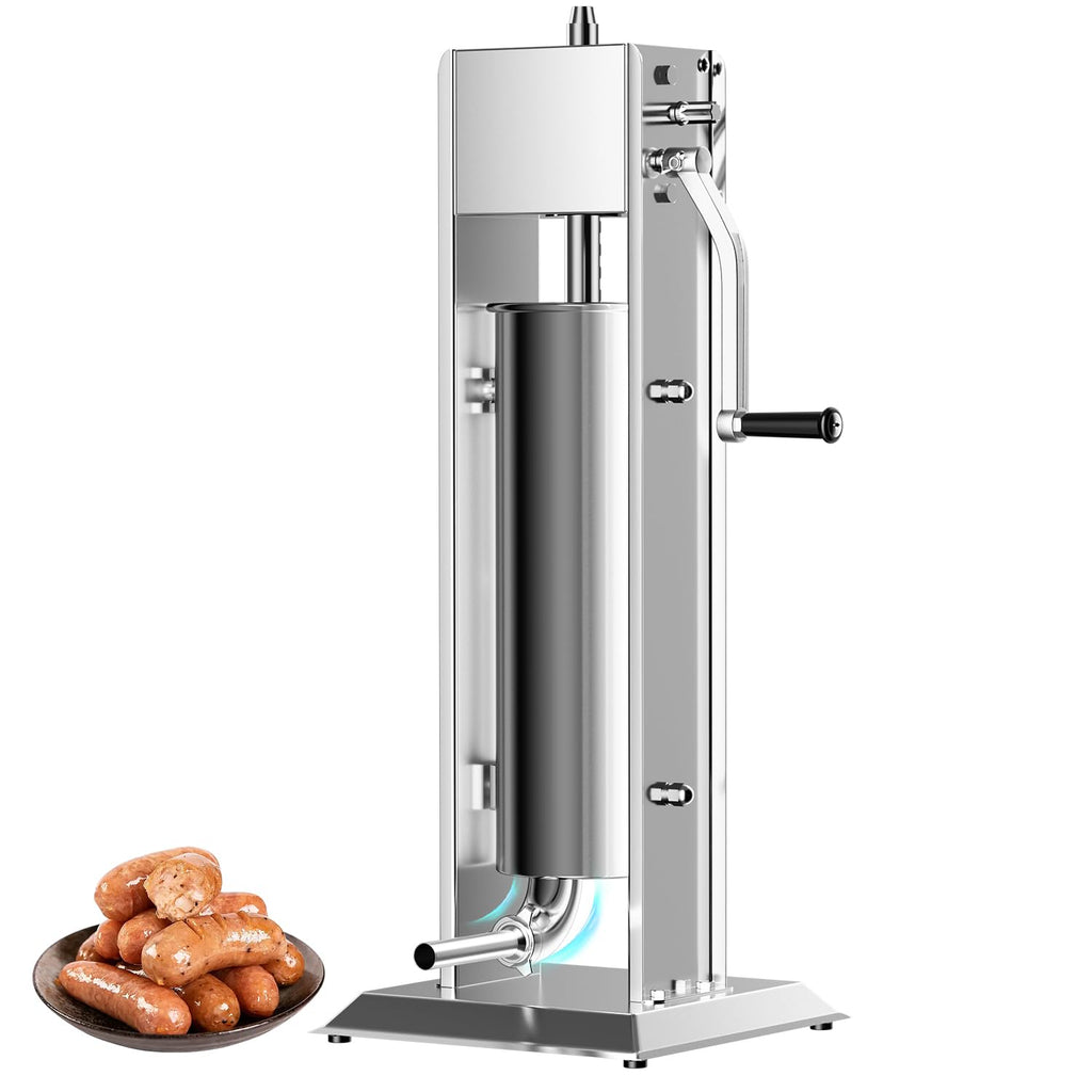 Manual Sausage Stuffer 15 Lb with 4 Stainless Steel Stuffing Tubes S2204