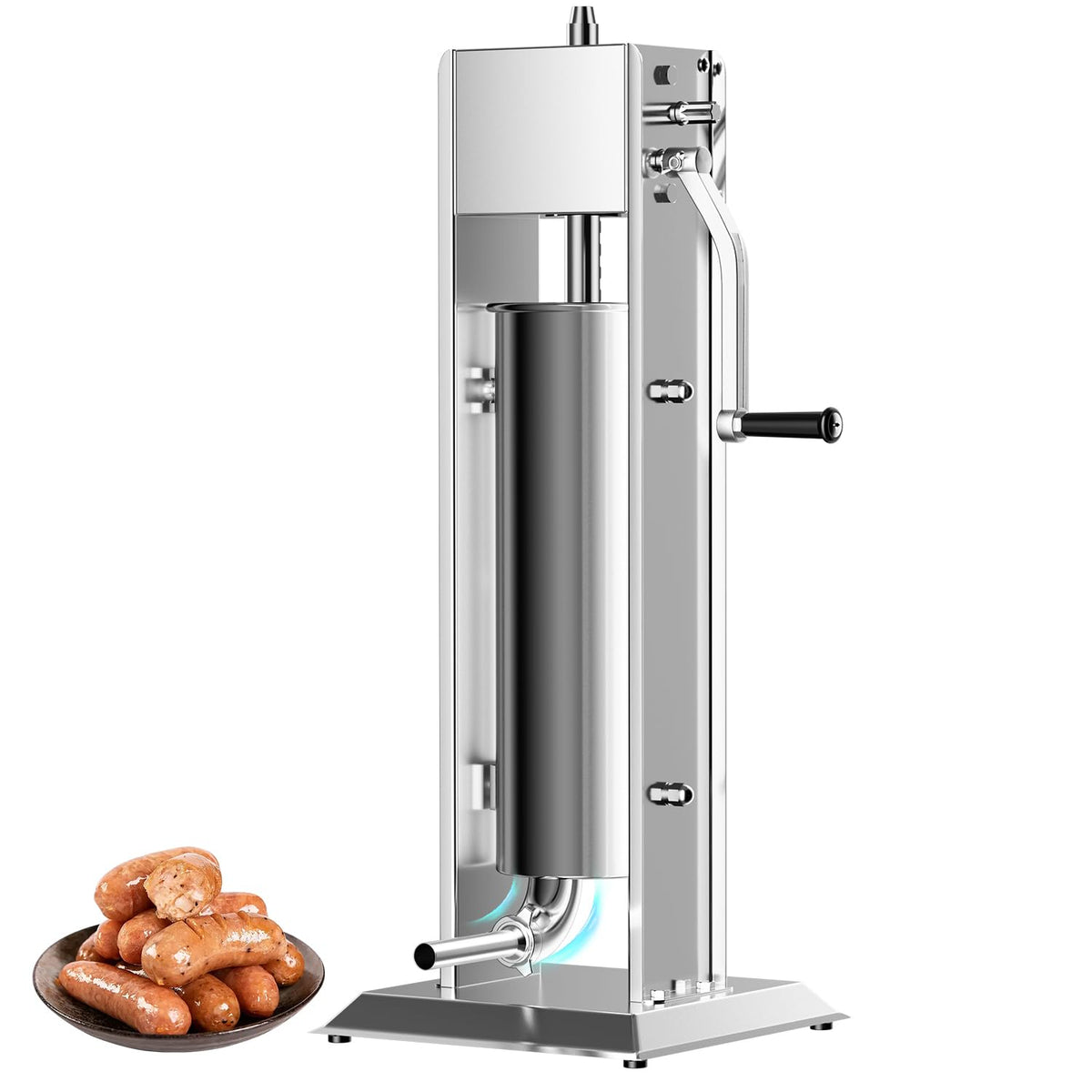 Manual Sausage Stuffer 15 Lb with 4 Stainless Steel Stuffing Tubes S2204