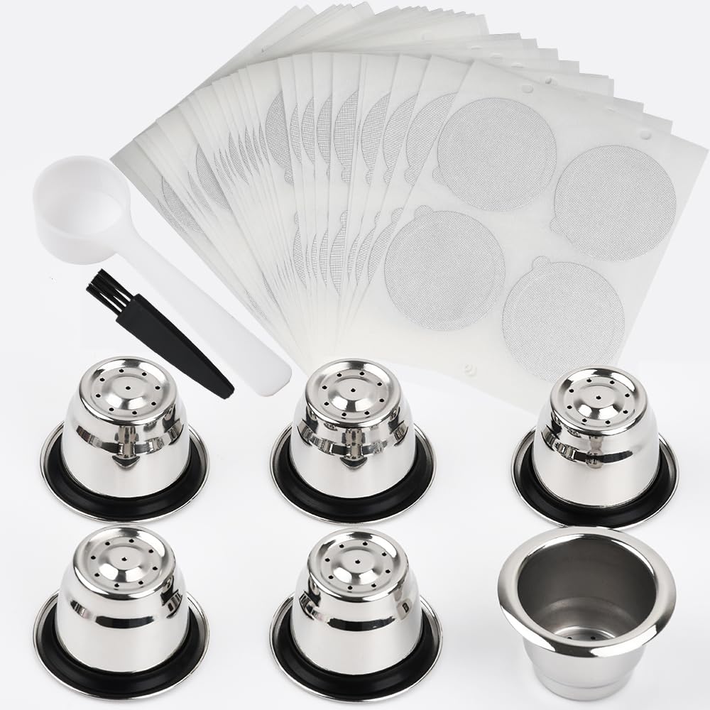 Reusable Stainless Steel Espresso Capsules 6 Cups 200 Lids Q1776