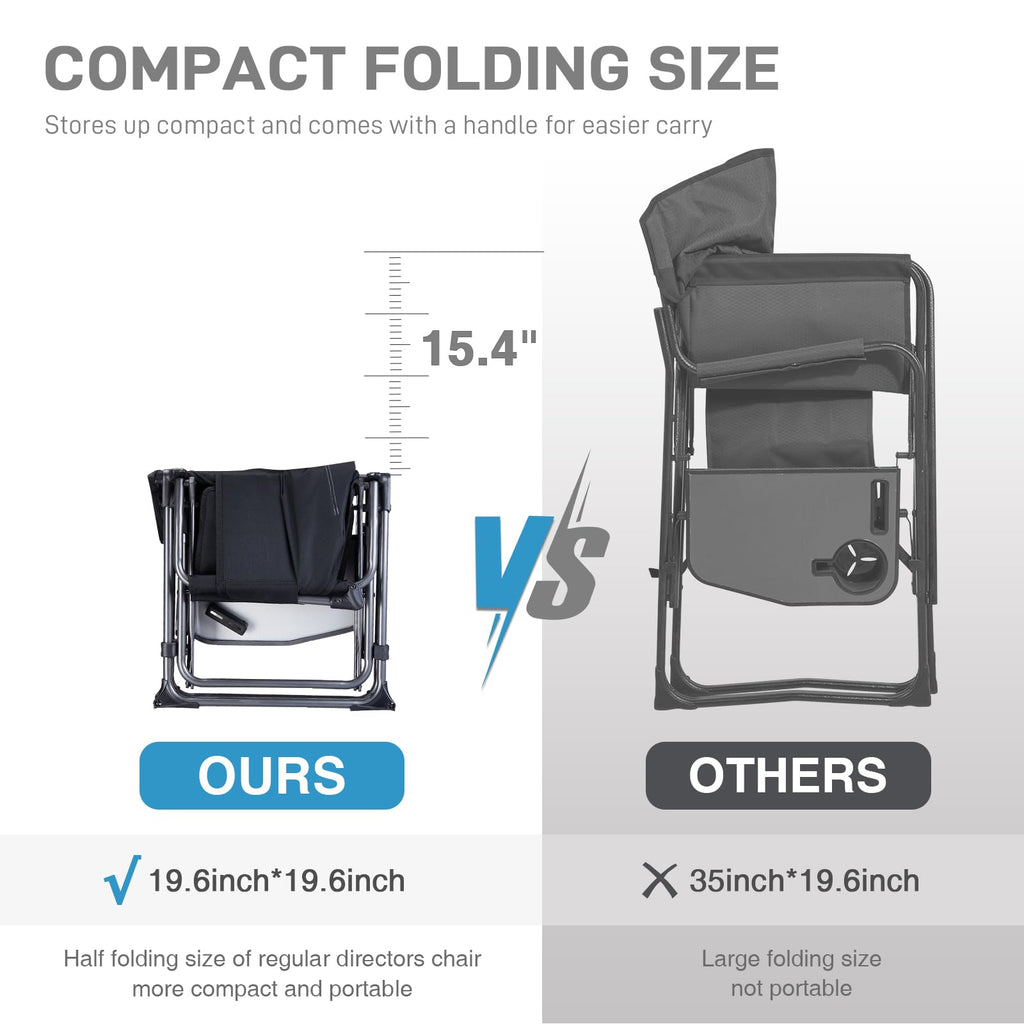 Portable Folding Camping Chair with Side Table, Black P78549