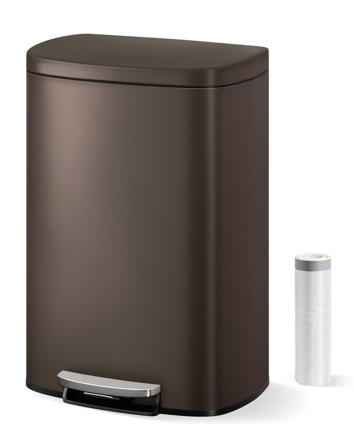 50L Stainless Steel Kitchen Step Trash Can with Soft-Close Lid K806
