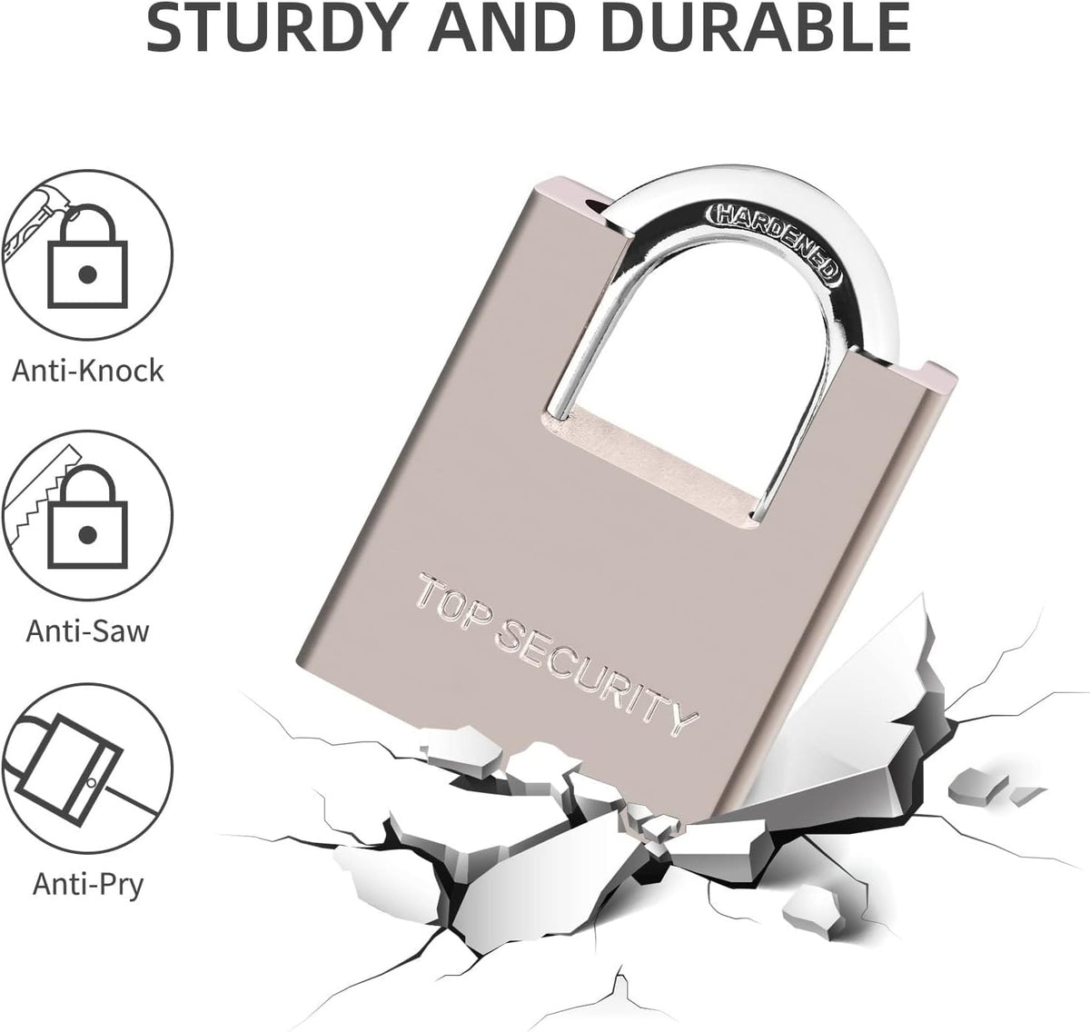Heavy Duty Solid Brass Keyed Padlock with 4 Keys V5592