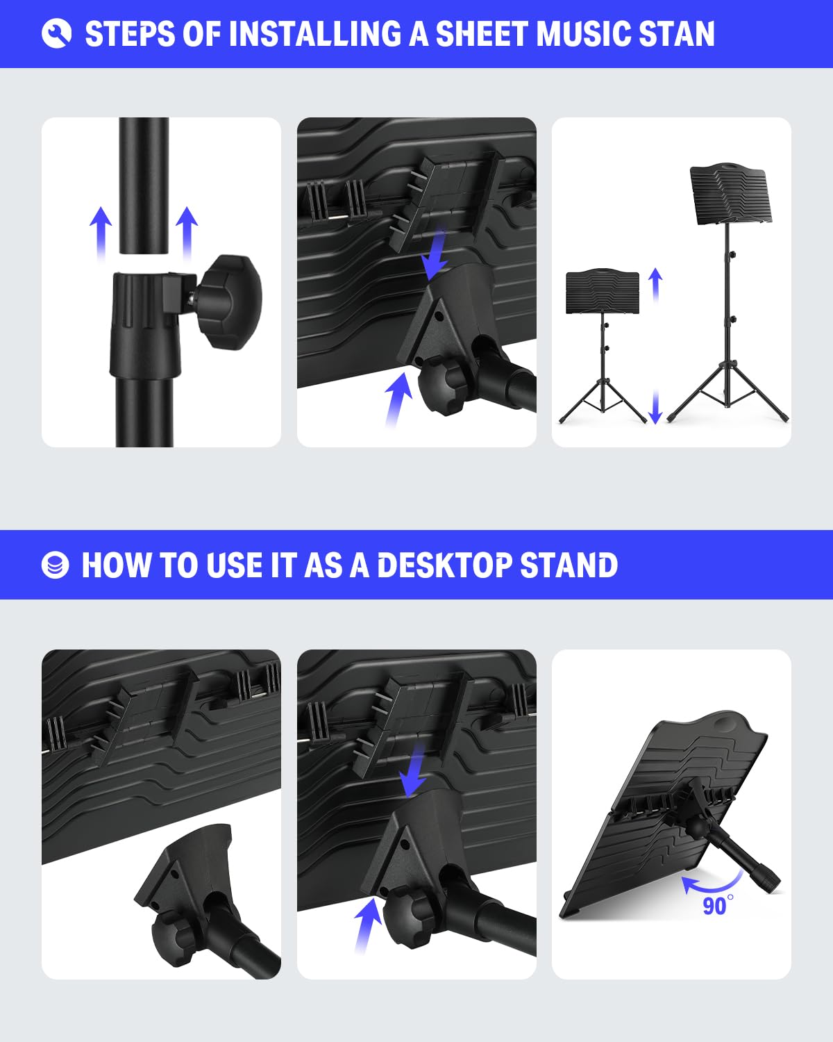 Sheet Music Stand with Light & Carrying Bag Y26253