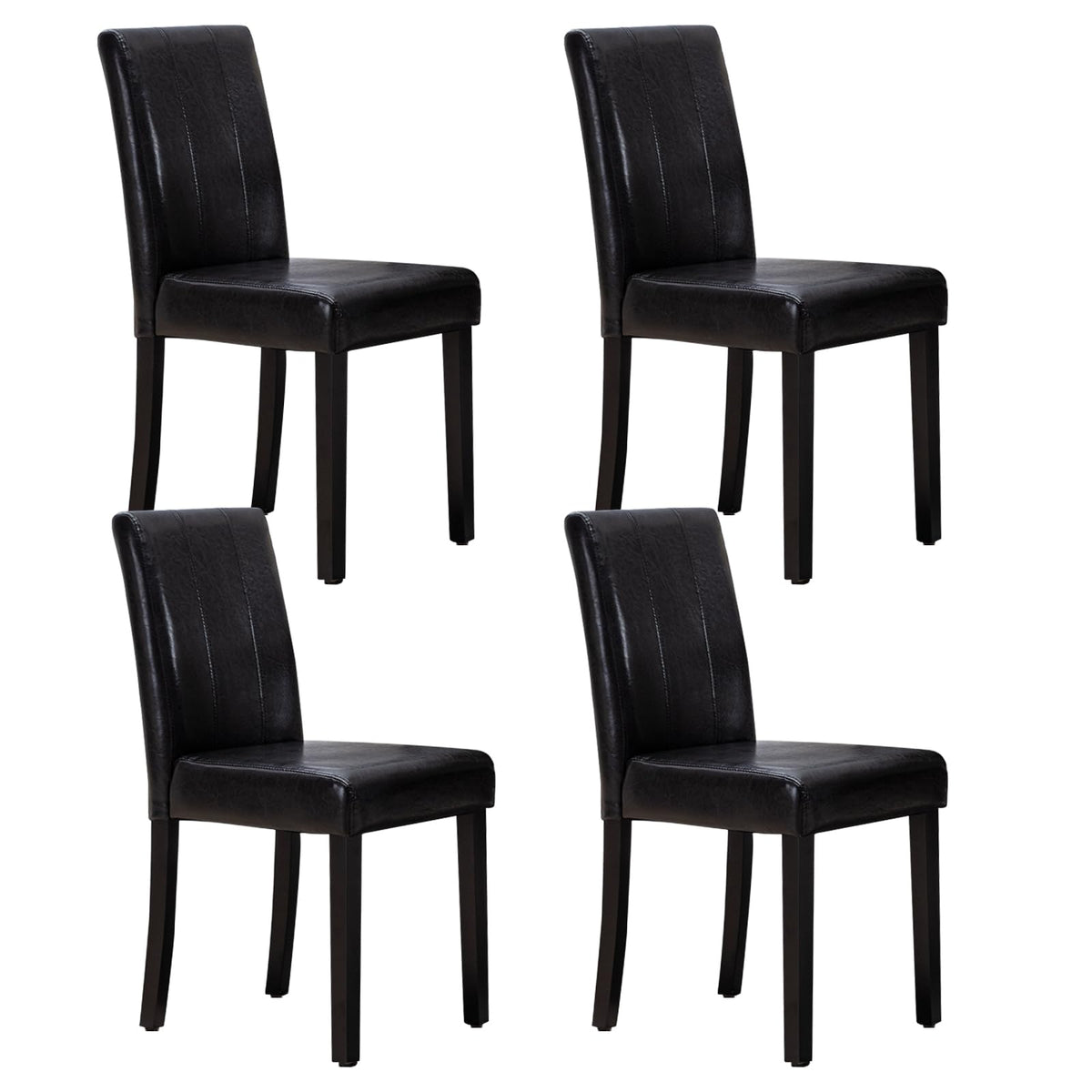 Black PU Leather Dining Chairs Set of 4 M23306