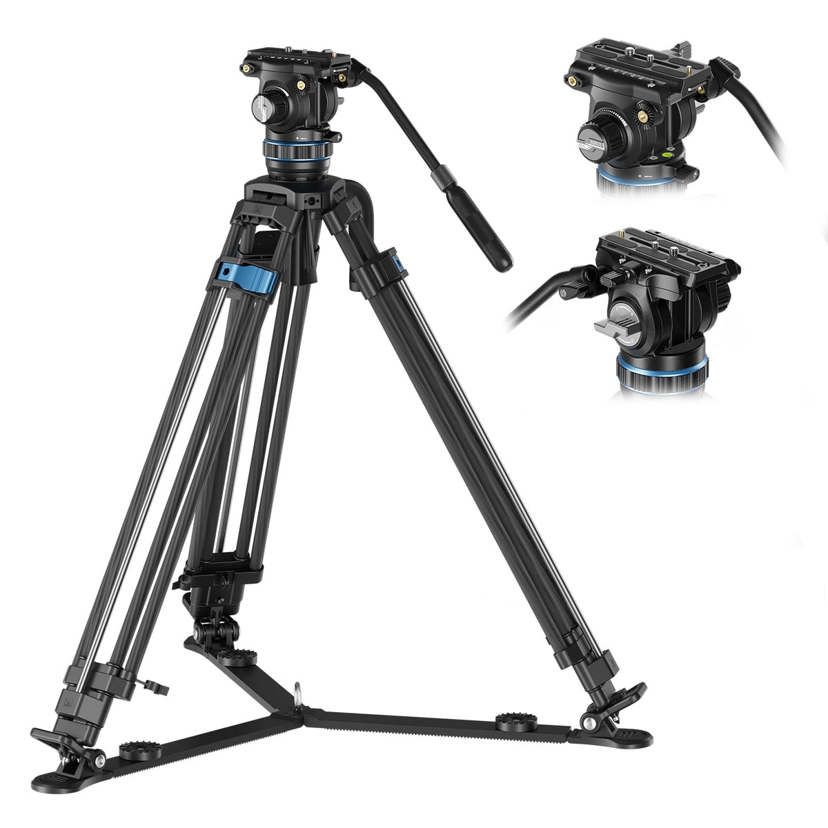 Carbon Fiber Video Tripod with Fluid Head T9287