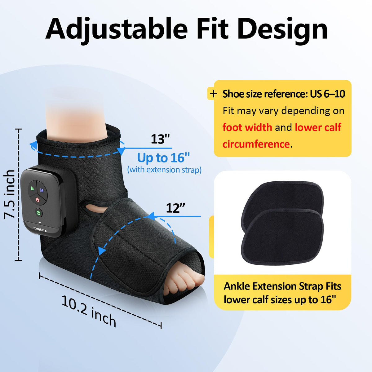 Portable Air Compression Foot Massager with Heat O642793
