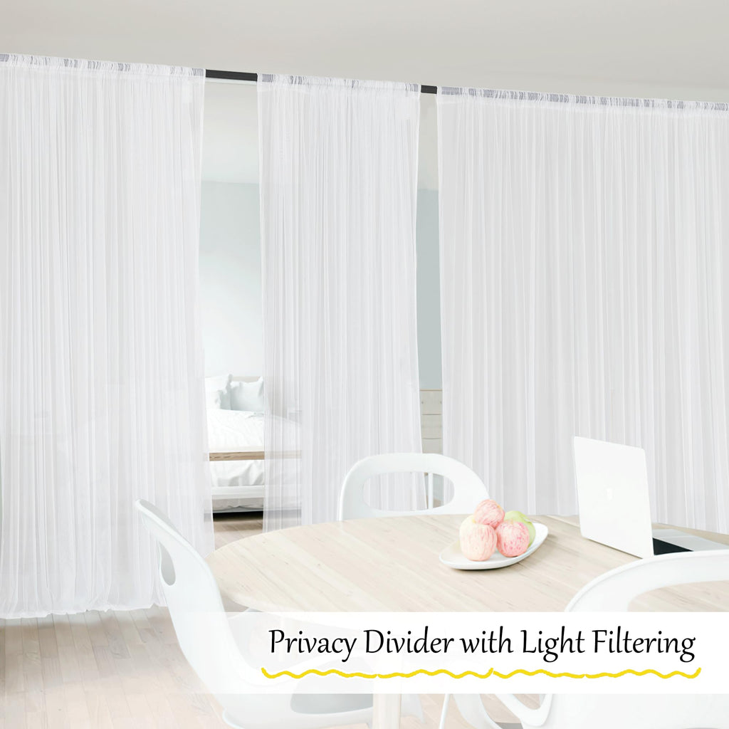 White 2 Panels Waterproof Mosquito Netting Curtains G908930
