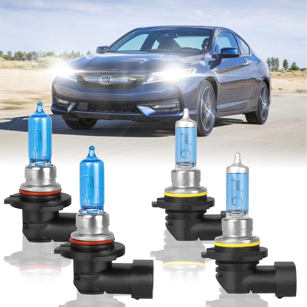 Halogen Headlight Bulbs 9005 High Beam 9006 Low Beam Pack of 4 B886460