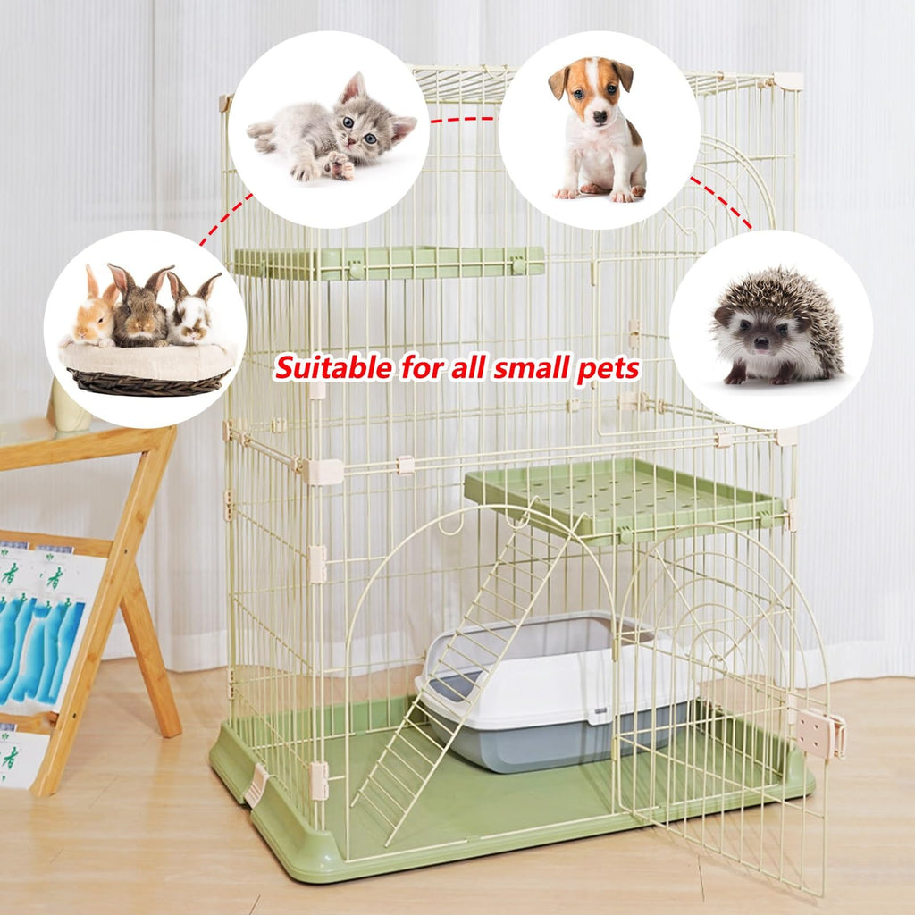 3/4-Tier Cat Cage Playpen with Hammock N9861