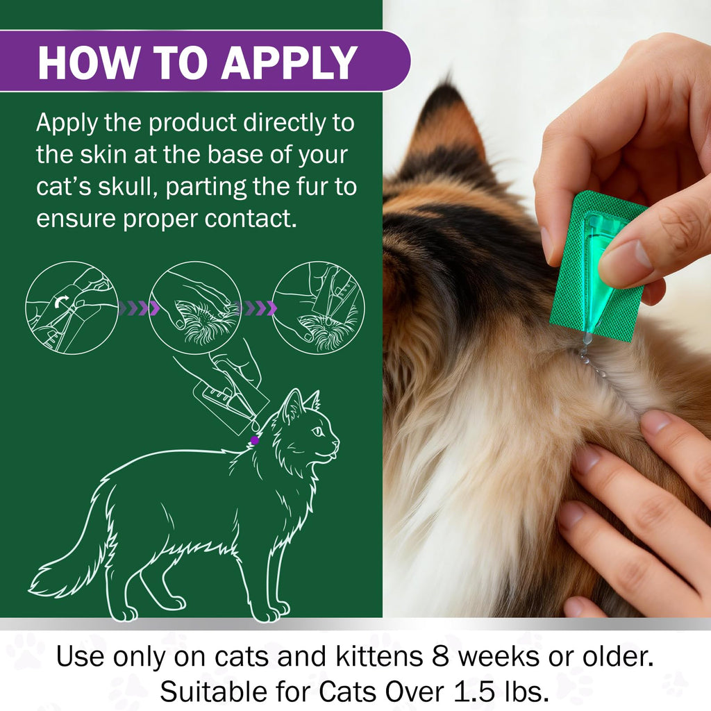 Cat Flea and Tick Prevention 6-Month Supply H336