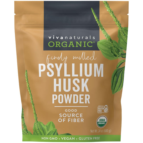24 oz Organic Psyllium Husk Powder & 8 fl oz Gentle Facial Cleanser Bundle U3356