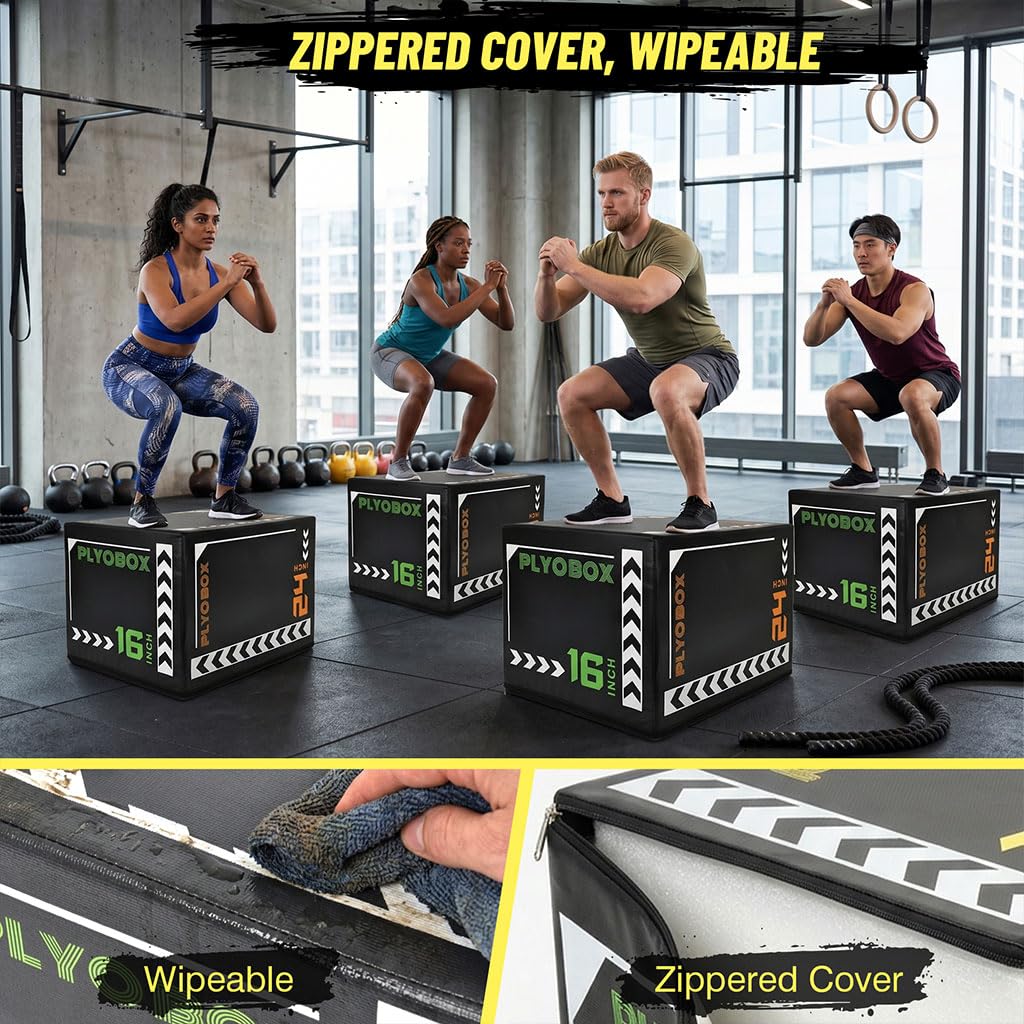 3-in-1 Foam Plyo Box with Non-Slip Cover D142680