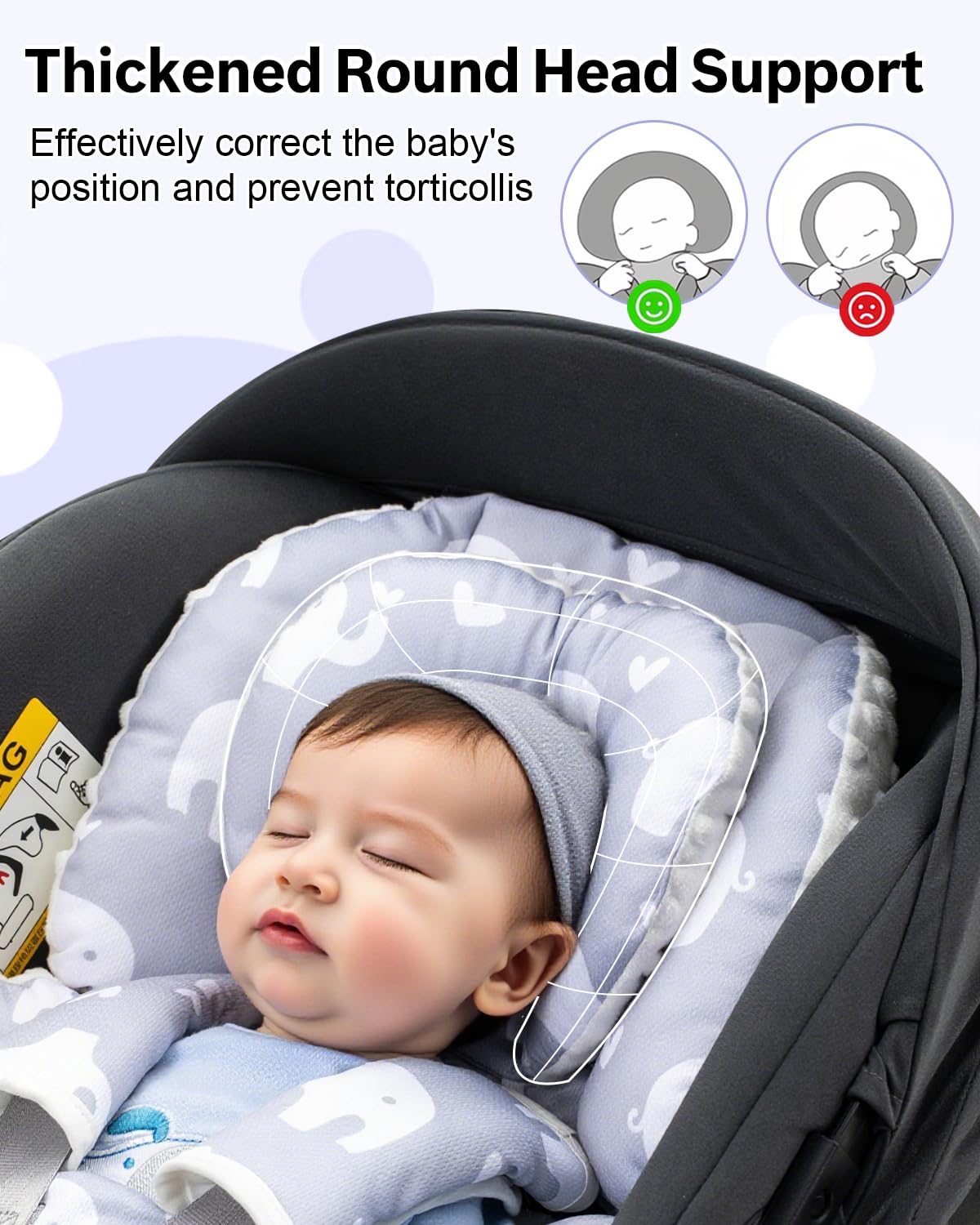 Infant Car Seat Insert with Headrest G1843