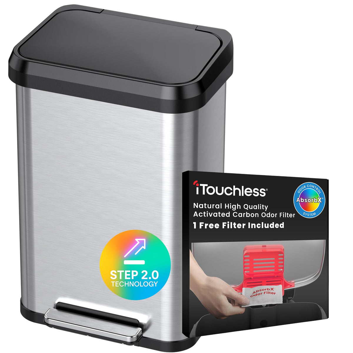 13.2 Gallon Stainless Steel Kitchen Trash Can I8273