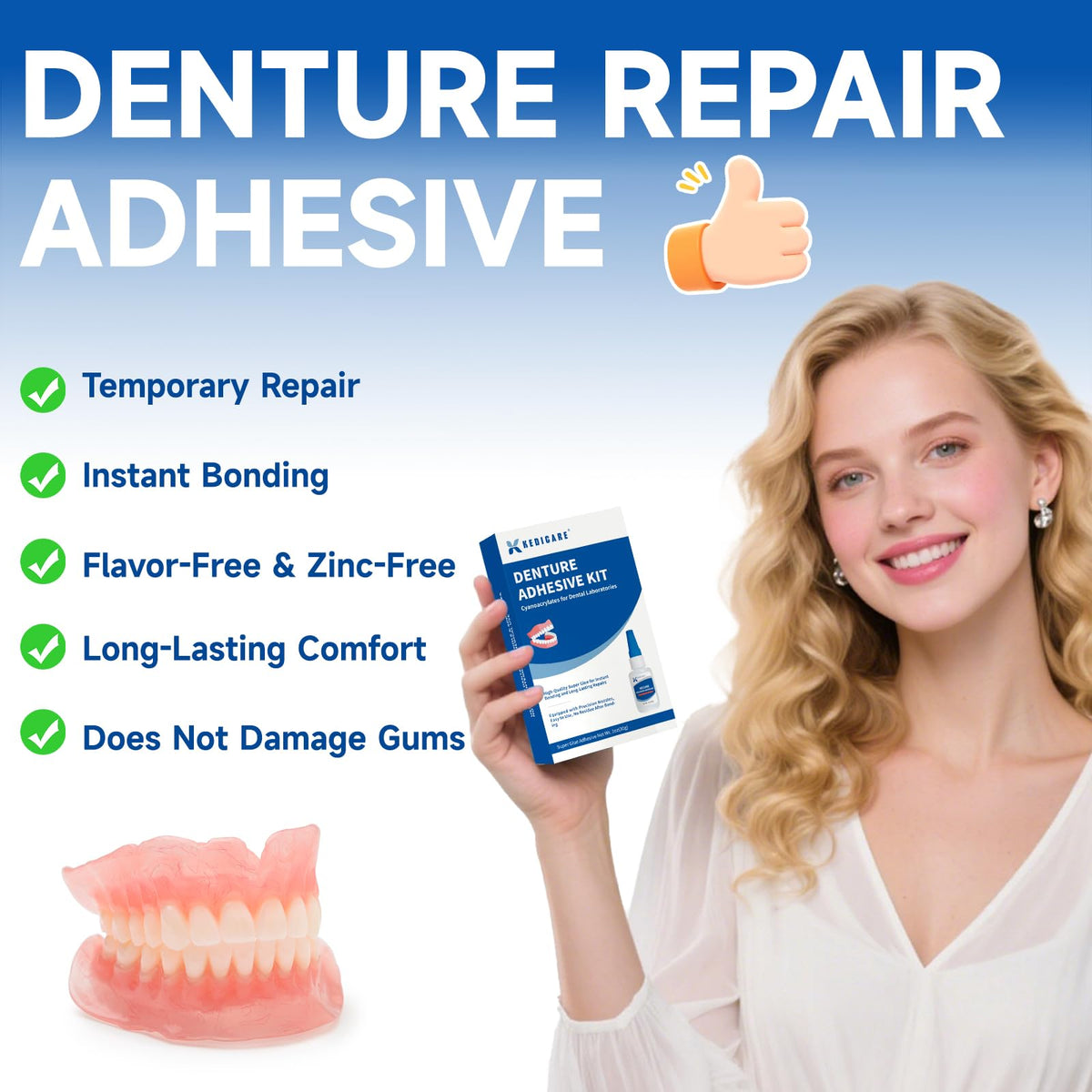 Denture Repair Glue Kit 1oz W84595