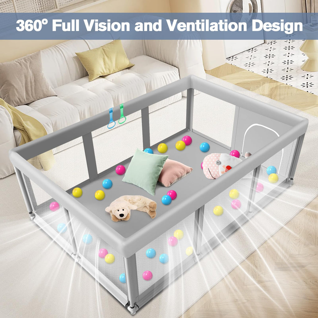 Large Baby Playpen with Soft Breathable Mesh X1743