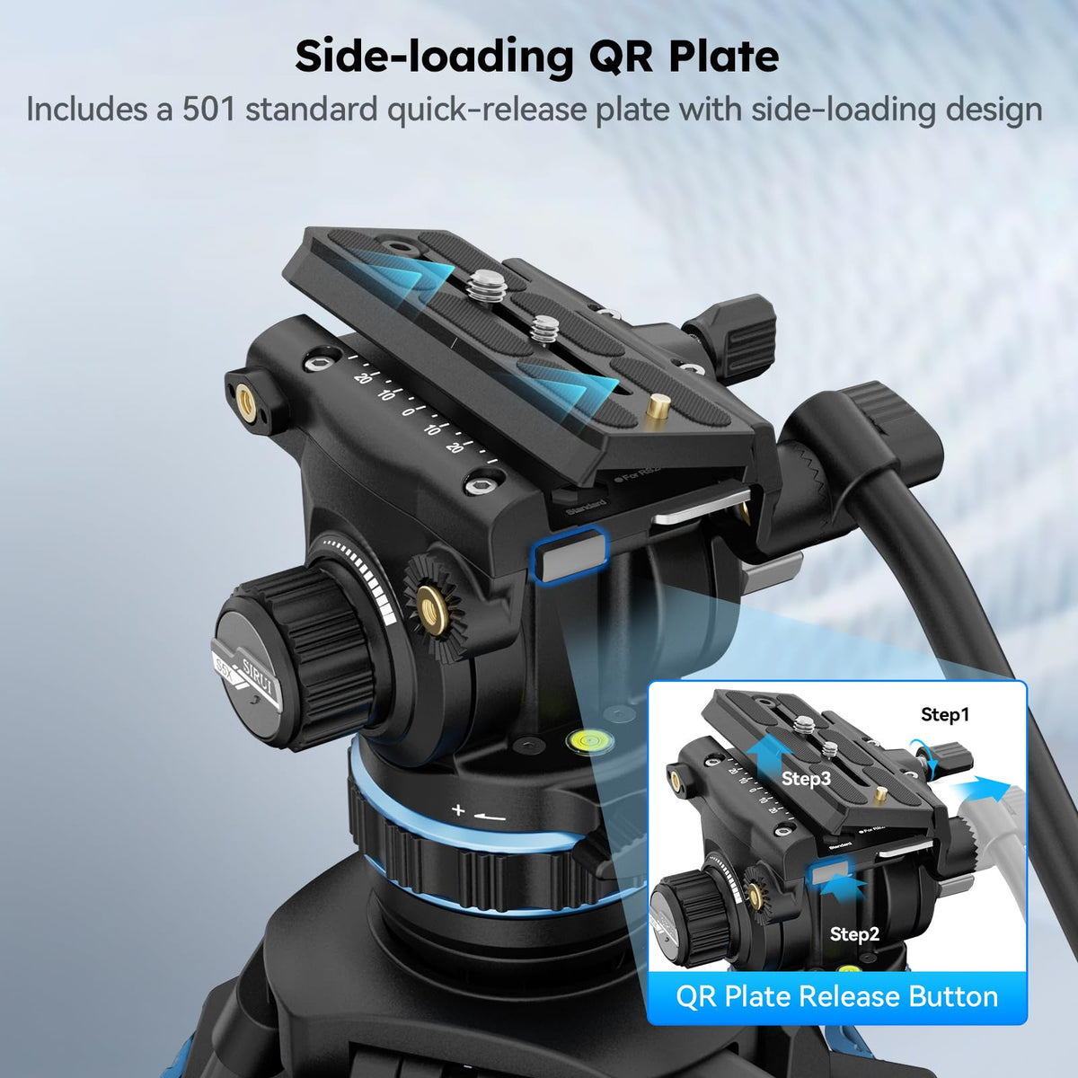 Carbon Fiber Video Tripod with Fluid Head T9287