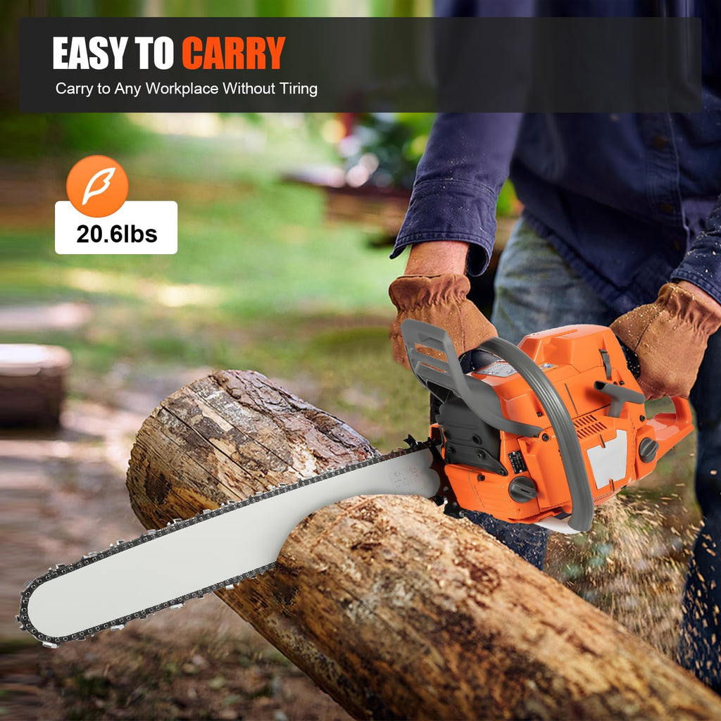 Gas Powered Chainsaw, 71.8cc 2-Stroke, 24 Inch E82801