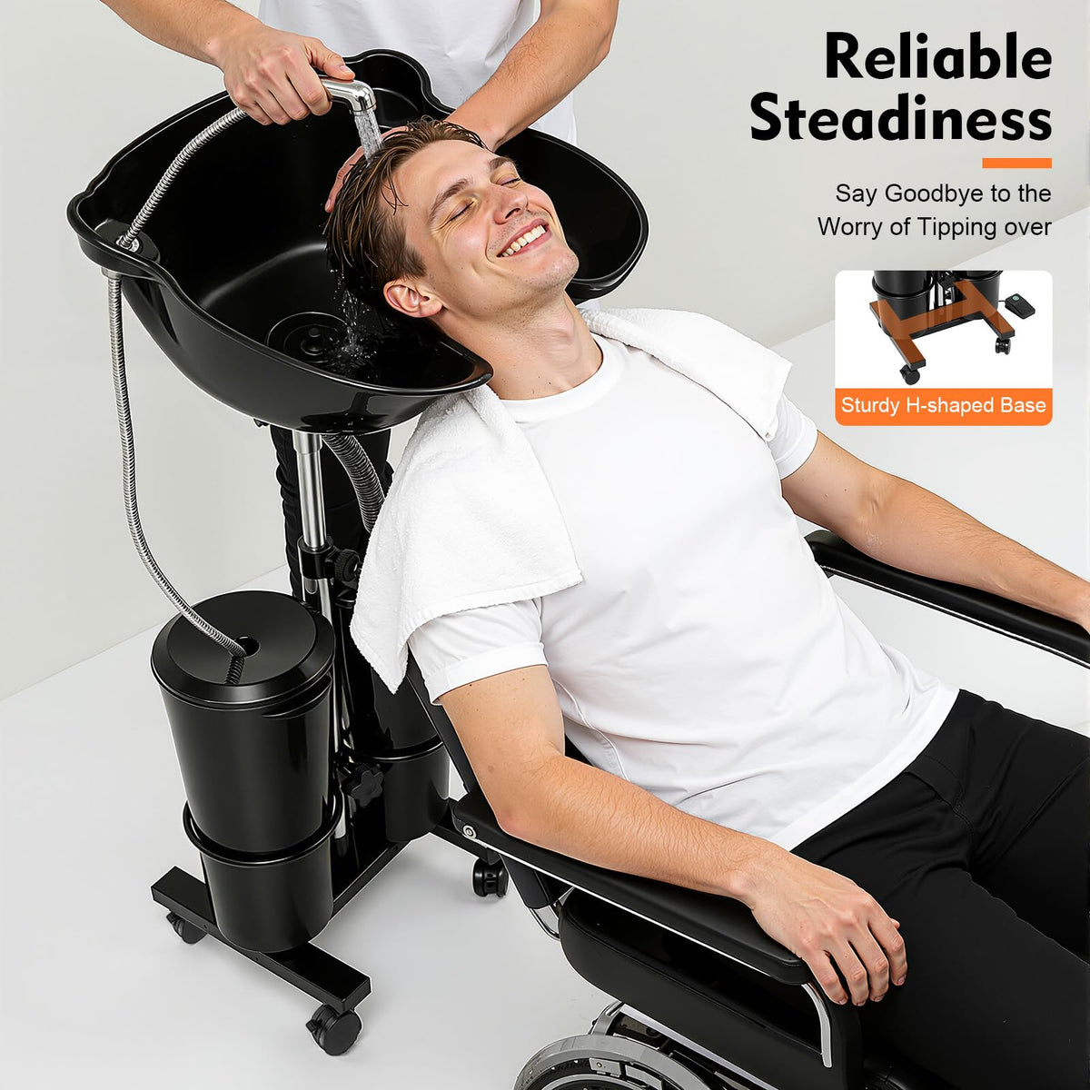 Portable Height Adjustable Shampoo Bowl with Electric Pump S851