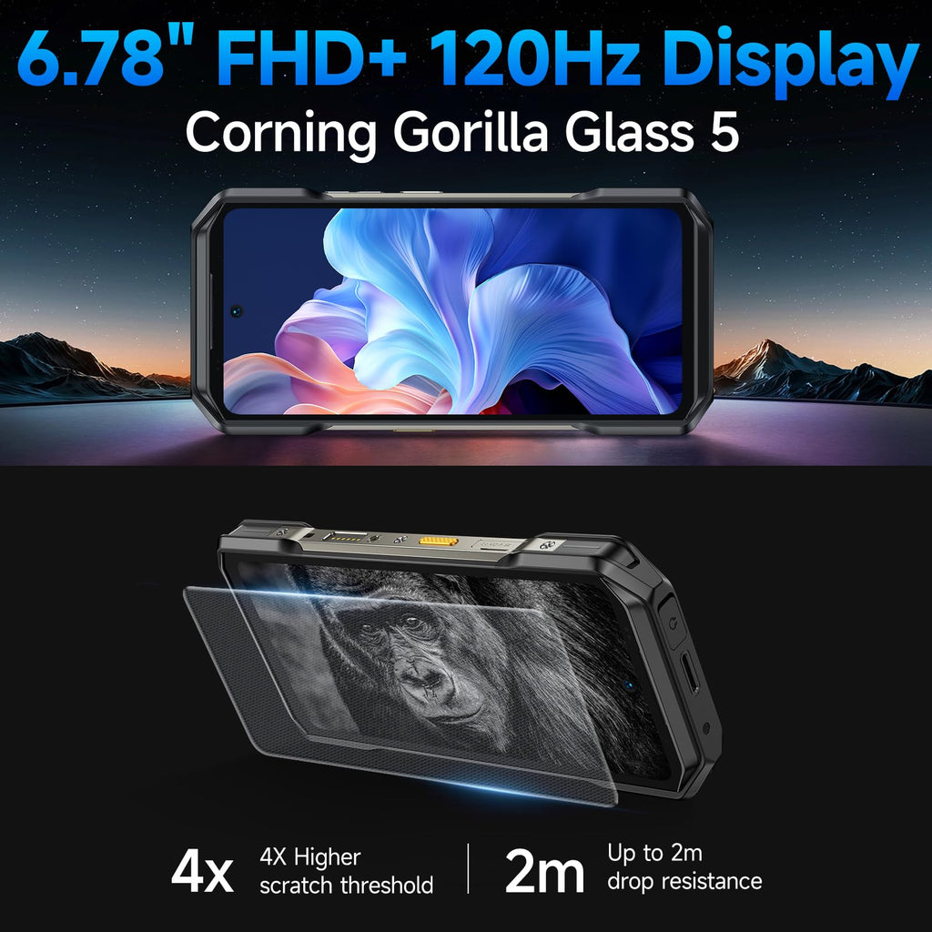 Rugged Smartphone Unlocked 64MP Night Vision 50MP Ultra-Wide Camera X719898