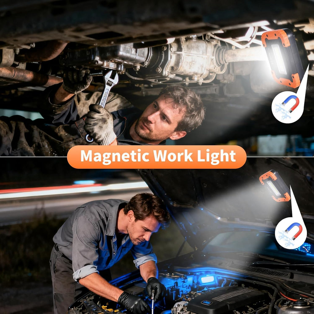 8 Pack Rechargeable LED Work Light 500LM Magnetic Base E65957