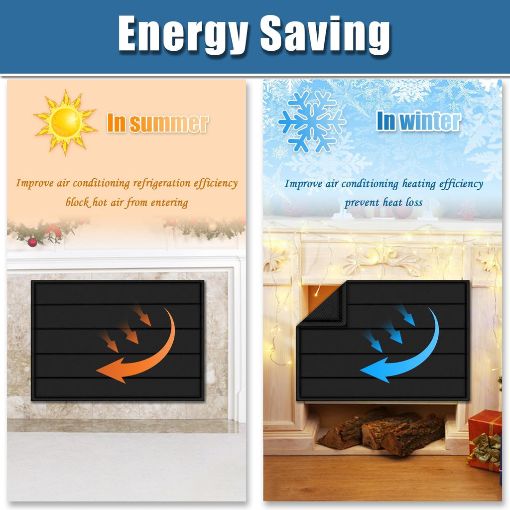 Magnetic Fireplace Cover 39"x32" Draft Stopper W889