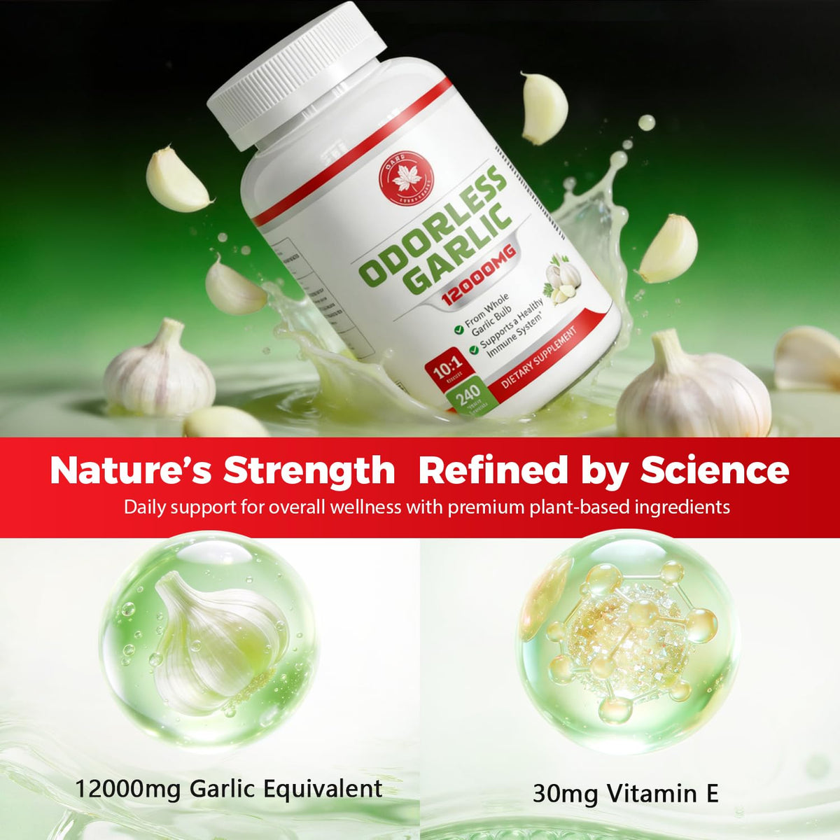 Odorless Aged Garlic Extract 12,000 mg 240 Veg Caps G488