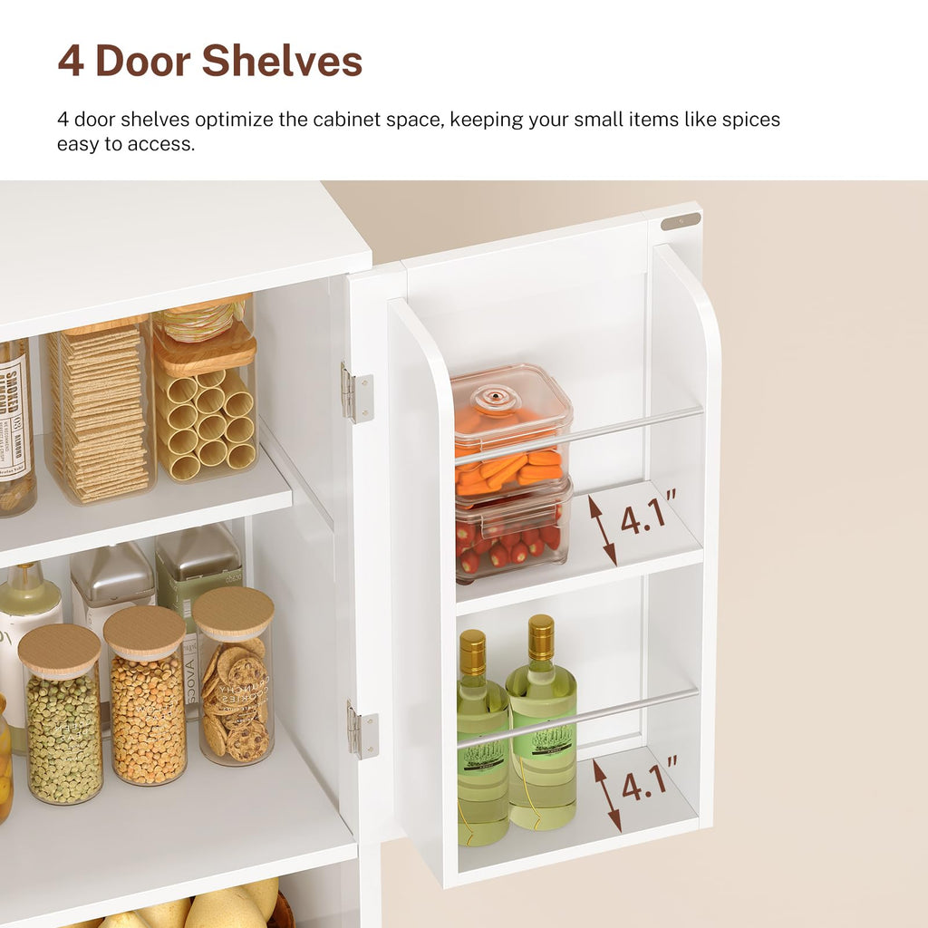63.4"H Kitchen Pantry Cabinet with 4 Door Shelves U892245