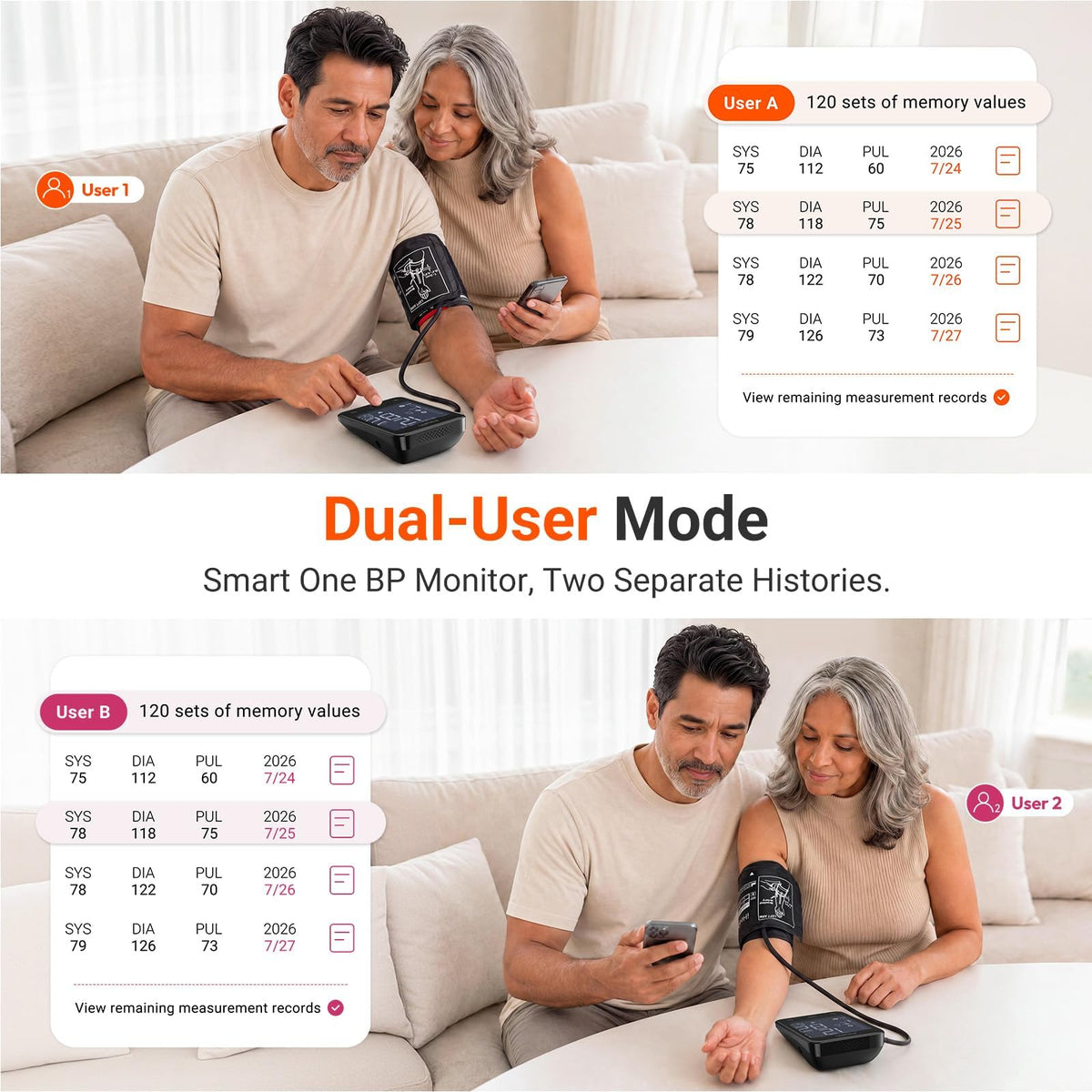 Bluetooth Upper Arm Blood Pressure Monitor with Large Cuff H3769