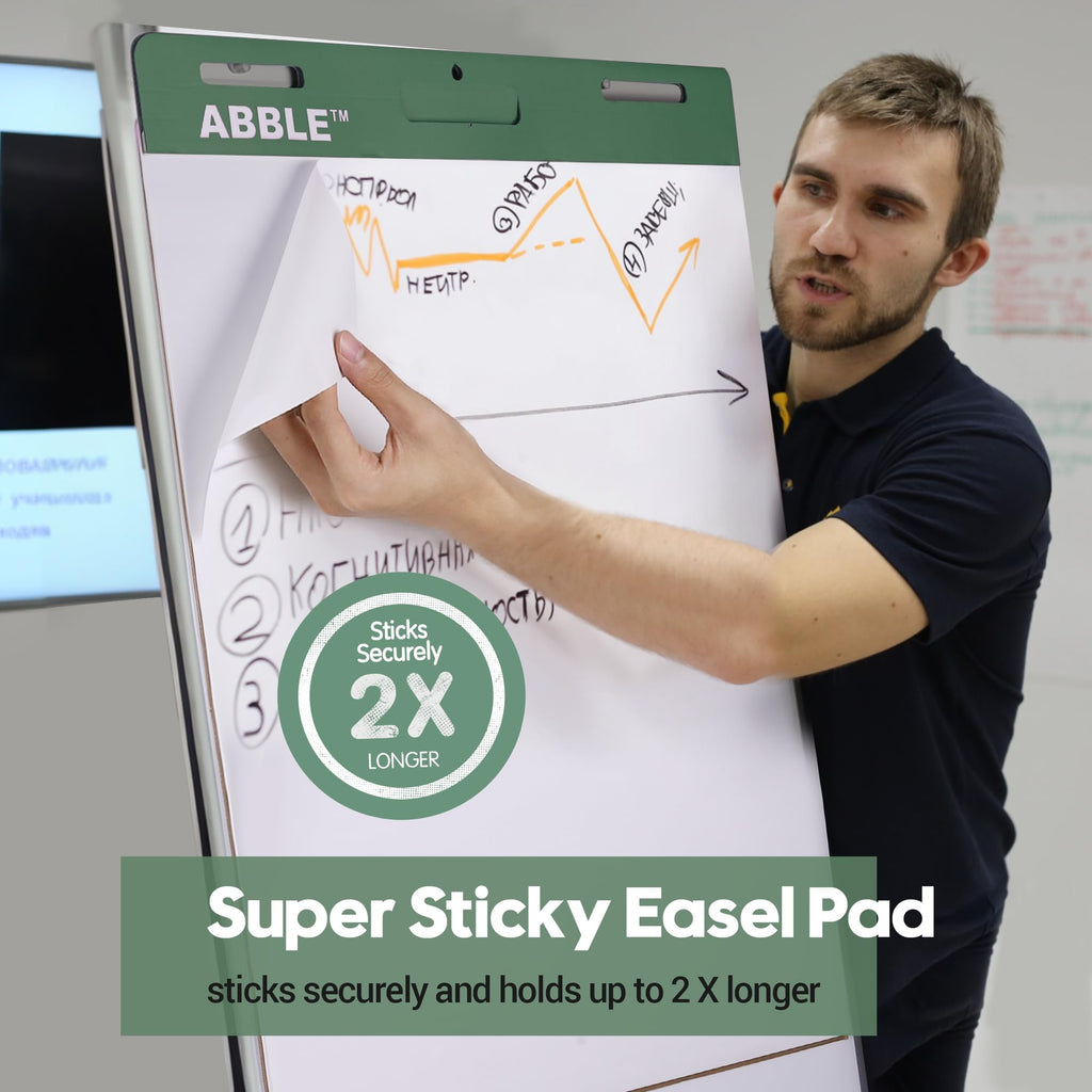 Super Sticky Easel Pad, 25 x 30 Inches, 30 Sheets/Pad, 8 Pads/Pack, Green S461539